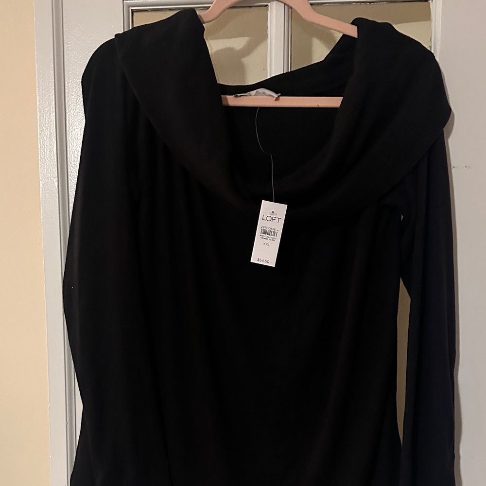 LOFT Women's Black Cowl neck Sweater
